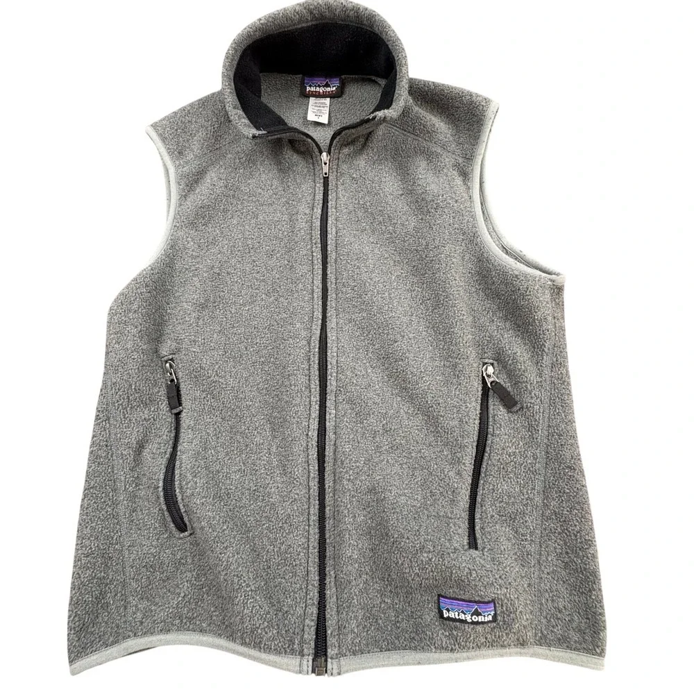 Patagonia Synchilla Fleece Vest Men Sm Gray Full Zip Adventure Nature Minimalist